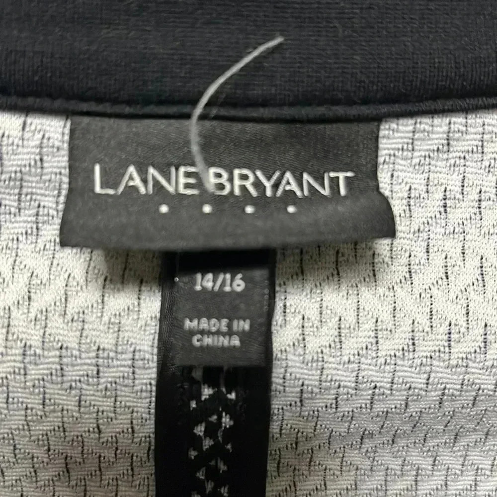 Lane Bryant black/white open front corporate work party blazer - size 14/16 - Picture 4 of 7